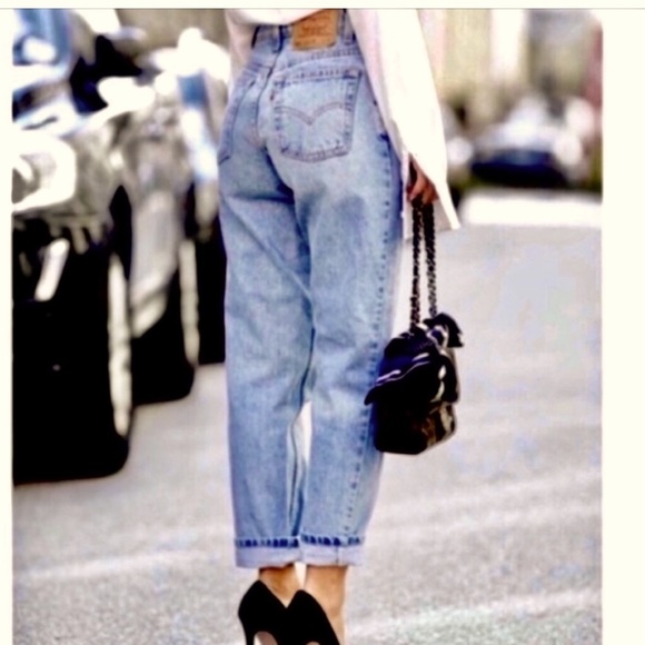 VTG Y2K LEVIS 550 TAPERED FIT HIGH RISE REWORKED RAW SPLIT-HEM DENIM JEANS 10/12 - Picture 1 of 16